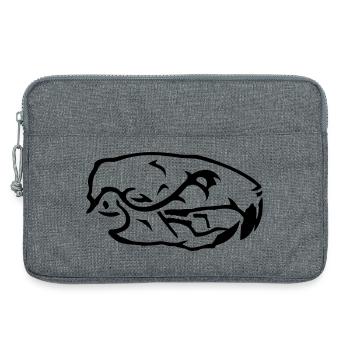 Rat Skull Skull - Laptop bag 13" - heather grey - Front