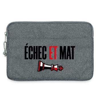 Victoire Échec et Mat Roi Renversé Style Moderne - Sacoche pour ordinateur portable 13 pouces - gris chiné - Devant