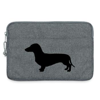 Dachshund Dachshund Silhouette - Laptop bag 13" - heather grey - Front