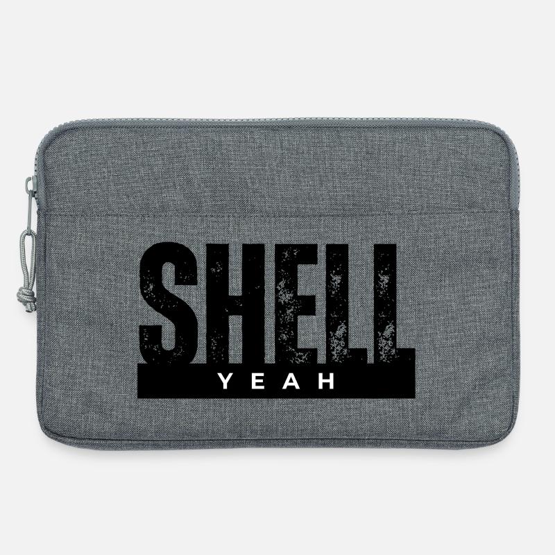 Yeah Bold Lettering on Black - Laptop bag 13" - heather grey