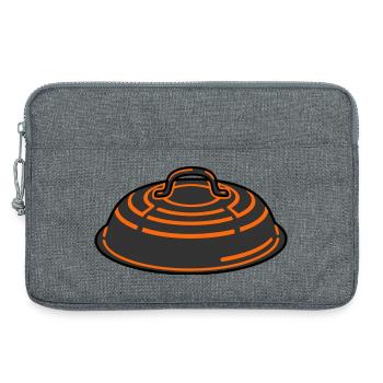 Grill Lid BBQ Smoker Grillmeister Father's Day - Laptop bag 13" - heather grey - Front
