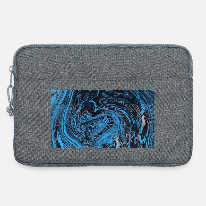 Blau Schwarz Marmorfluss - Laptoptasche 13" - Grau meliert