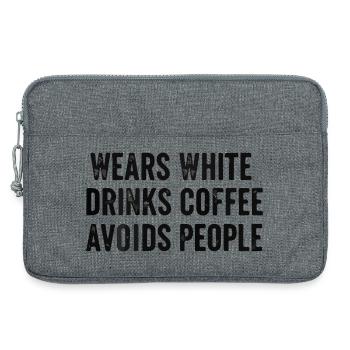 Worn white, drank coffee, avoided people - Laptop bag 13" - heather grey - Front