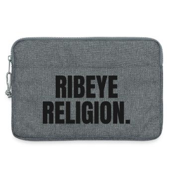 RELIGION DU RIBEYE | T-shirt Carnivore | Steak Lover - Sacoche pour ordinateur portable 13 pouces - gris chiné - Devant