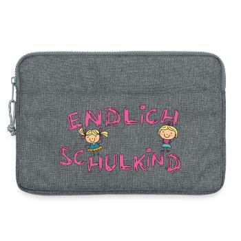 Endlich Schulkind  - Laptoptasche 13" - Grau meliert - Vorne