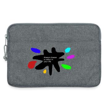 Couleurs de vie : Éclaboussures de peinture - Sacoche pour ordinateur portable 13 pouces - gris chiné - Devant