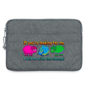 Avec les moutons - Sacoche pour ordinateur portable 13 pouces - gris chiné - Devant