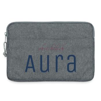 Absichtlich Aura Typo-Print - Laptoptasche 13" - Grau meliert - Vorne