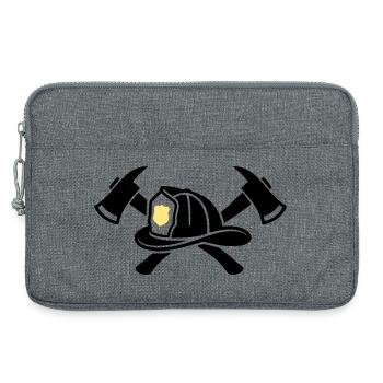 Feuerwehrhelm Aexte Grafik - Laptoptasche 13" - Grau meliert - Vorne