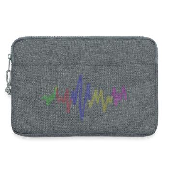 Regenbogen Klangwelle,Music waves - Laptoptasche 13" - Grau meliert - Vorne