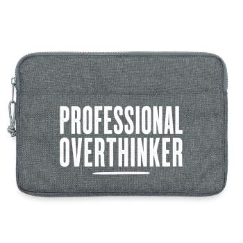 Professional Overthinker – Funny Statement - Laptop bag 13" - heather grey - Front