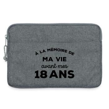 A la mémoire de ma vie avant mes 18 ans - Sacoche pour ordinateur portable 13 pouces - gris chiné - Devant