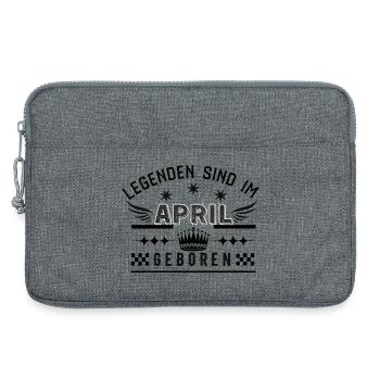 Les légendes naissent en avril - Anniversaire du millésime - Sacoche pour ordinateur portable 13 pouces - gris chiné - Devant