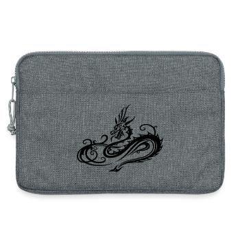 Motif de dragon tribal en forme de cœur - Sacoche pour ordinateur portable 13 pouces - gris chiné - Devant