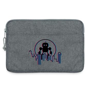 Robot City Skyline – 3D Sci-Fi Future Design - Laptop bag 13" - heather grey - Front