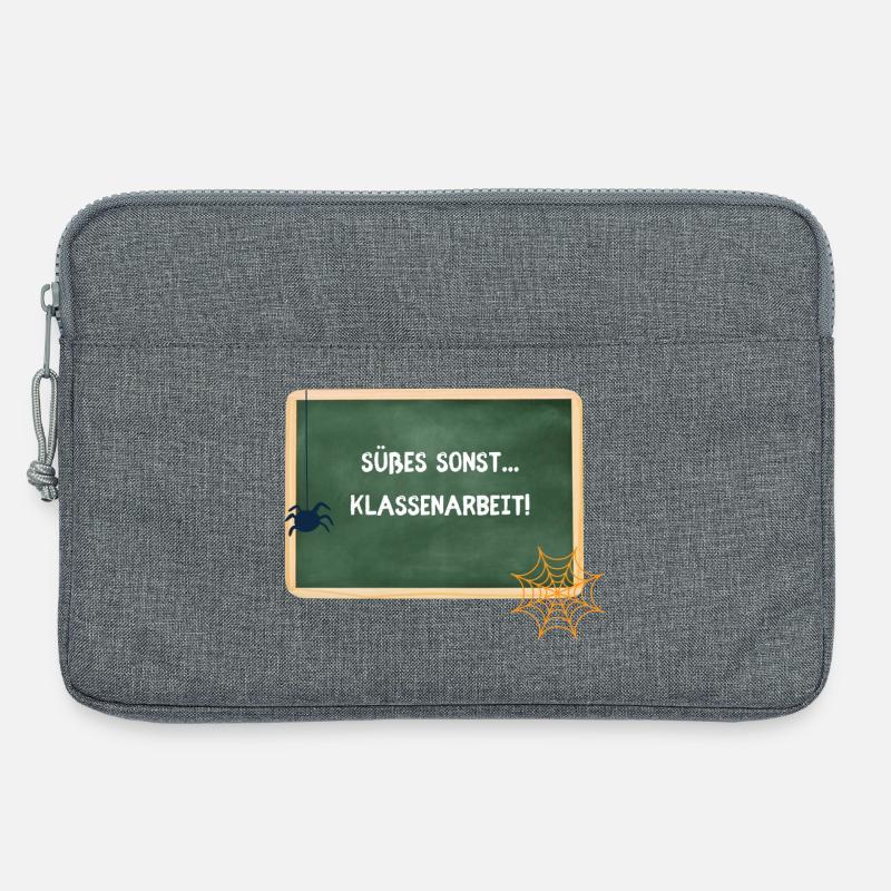 Sweets Otherwise Classwork - Halloween Teacher - Laptop bag 13" - heather grey