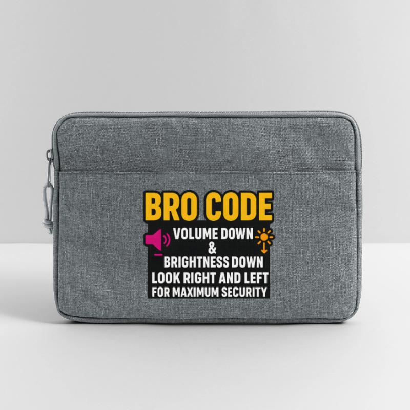 Bro Code Volume Down Look Right Left, Funny  Laptop bag 13"