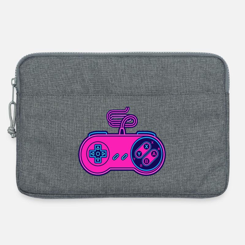 Retro pink neon controller - Laptop bag 13" - heather grey