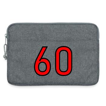 60. 60 ANS. 60e ANNIVERSAIRE. ANNIVERSAIRE 60 ANS. - Sacoche pour ordinateur portable 13 pouces - gris chiné - Devant