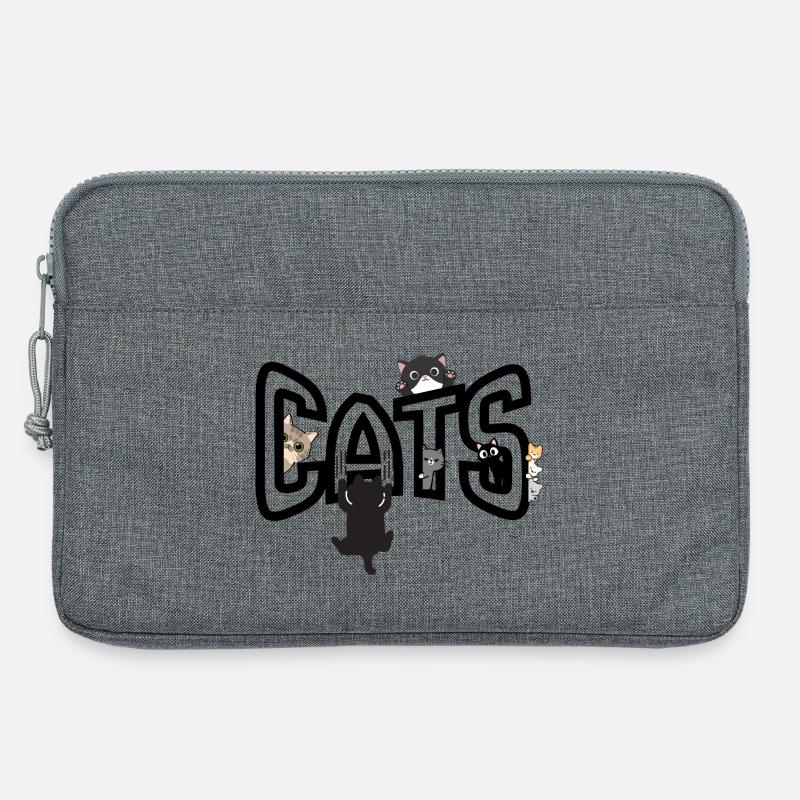Katzen, die vom Rand hervorlugen - Laptoptasche 13" - Grau meliert