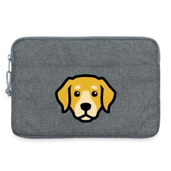 Tête de chien Golden Retriever Labrador Maman - Sacoche pour ordinateur portable 13 pouces - gris chiné - Devant