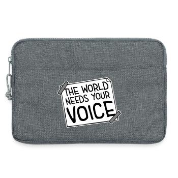 Die Welt Braucht Deine Stimme Inspirierend Zitat - Laptoptasche 13" - Grau meliert - Vorne