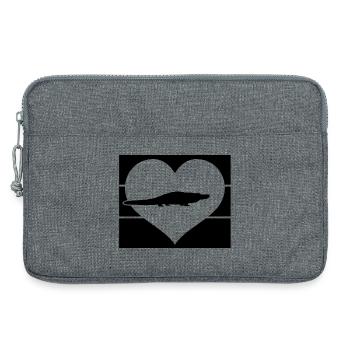 Alligator Herz - Laptoptasche 13" - Grau meliert - Vorne
