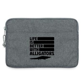 Fan de Reptile Silhouette d’Alligator - Sacoche pour ordinateur portable 13 pouces - gris chiné - Devant
