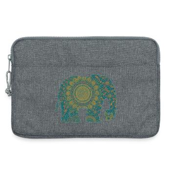 Mandala Elefant Muster in Teal - Laptoptasche 13" - Grau meliert - Vorne