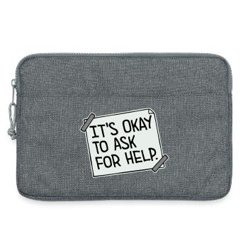 Il est normal de demander de l’aide, d’aide, de questions en disant le logo - Sacoche pour ordinateur portable 13 pouces - gris chiné - Devant