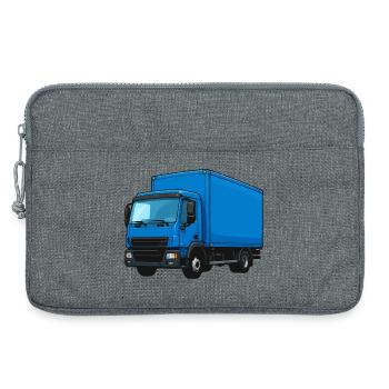 Blauer LKW Kraftvoller Transporter - Laptoptasche 13" - Grau meliert - Vorne