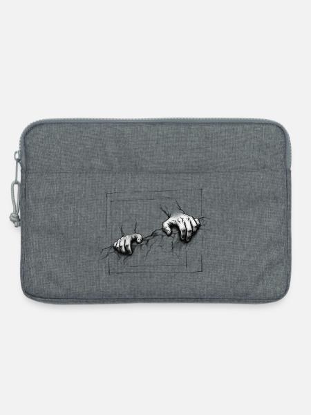 Kletterhände – Bouldering-Skizzenkunst - Laptoptasche 13" - Grau meliert