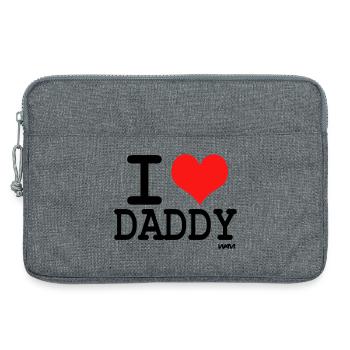 I love daddy J'aime papa - couleurs au choix - Sacoche pour ordinateur portable 13 pouces - gris chiné - Devant