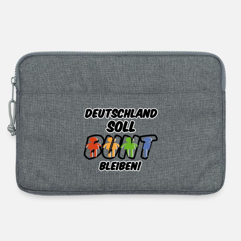 Buntes Deutschland Geschenk - Laptoptasche 13" - Grau meliert