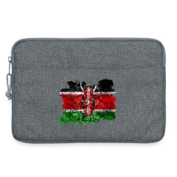 Kenia Vintage Flagge - Laptoptasche 13" - Grau meliert - Vorne