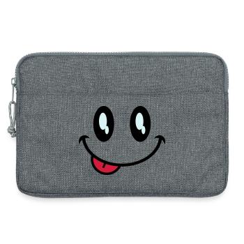 augen smiley zunge - Laptoptasche 13" - Grau meliert - Vorne