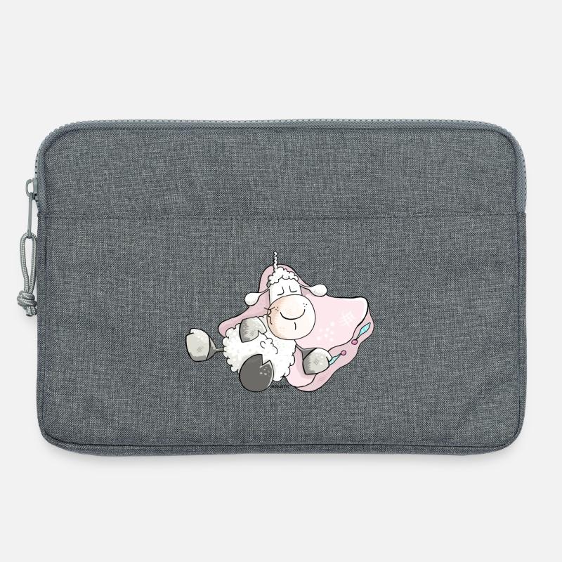 Verträumtes Schlafschaf - Schafe - Laptoptasche 13" - Grau meliert