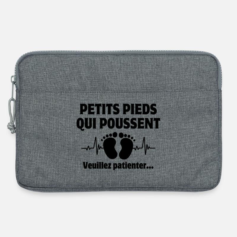 Werdender Vater, werdende Mutter, werdendes Baby - Laptoptasche 13" - Grau meliert