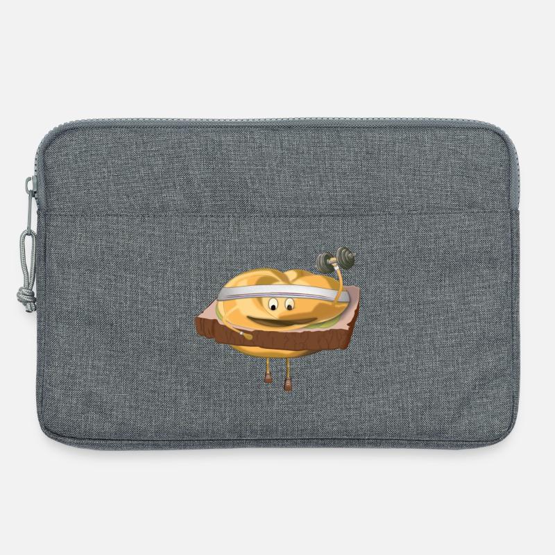 Leberkas Semmerl – Cartoon Kultessen - Laptoptasche 13" - Grau meliert