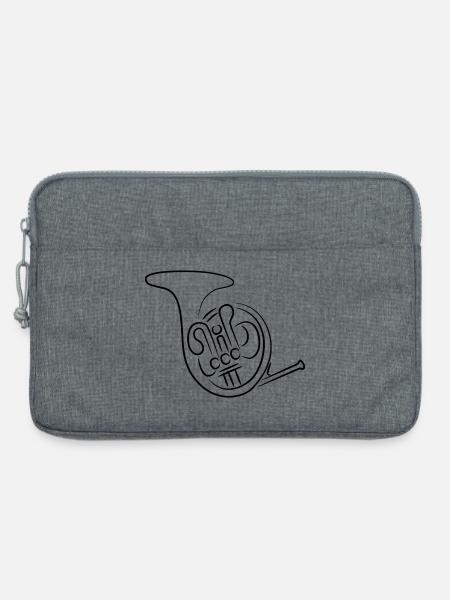 Waldhorn Zeichnung - Laptoptasche 13" - Grau meliert