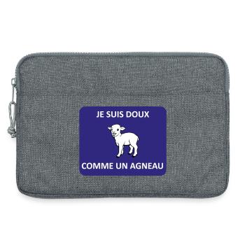 Gentle as a lamb - Laptop bag 13" - heather grey - Front
