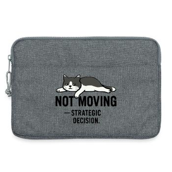 T-shirt Lazy cat – Not moving - Sacoche pour ordinateur portable 13 pouces - gris chiné - Devant