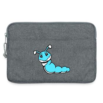 Raupe süß lieb kleine lächelt freundlich glücklich - Laptoptasche 13" - Grau meliert - Vorne