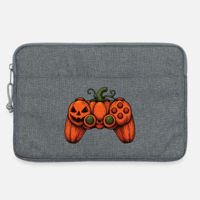 Halloween Controller Kürbis-Duo - Laptoptasche 13" - Grau meliert