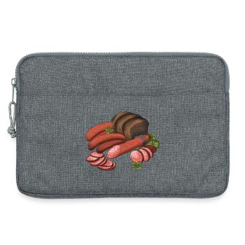 Savory Sausage & Bread Collage - Laptop bag 13" - heather grey - Front