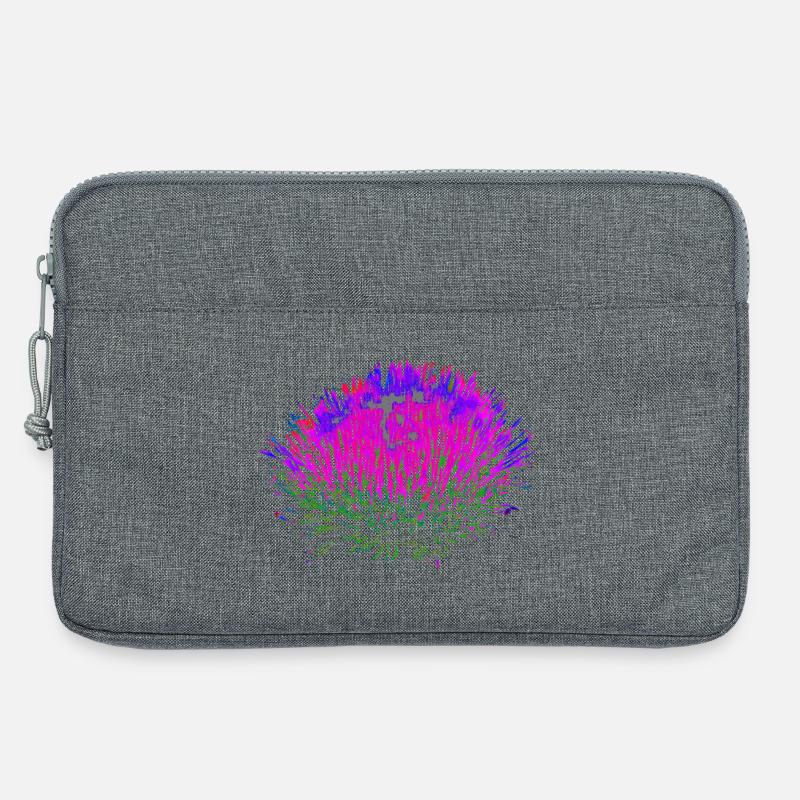 Neon-Blume– Pop-Art Design - Laptoptasche 13" - Grau meliert