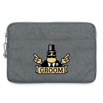 Pointing Groom (Stag Night / Bachelor Party / 3C) - Laptop bag 13" - heather grey - Front