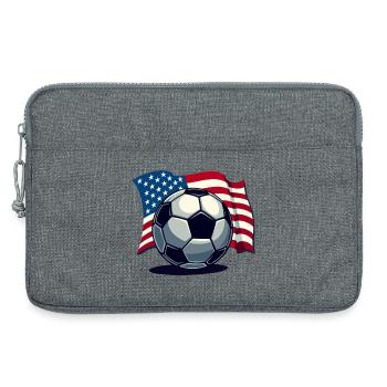 Coupe du monde USA Soccer Soccer America Drapeau - Sacoche pour ordinateur portable 13 pouces - gris chiné - Devant
