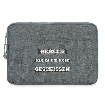 Besser als in die Hose gesch...  - Laptoptasche 13" - Grau meliert - Vorne