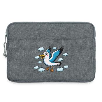 Dessin animé de mouette de Vol des Nuages - Sacoche pour ordinateur portable 13 pouces - gris chiné - Devant